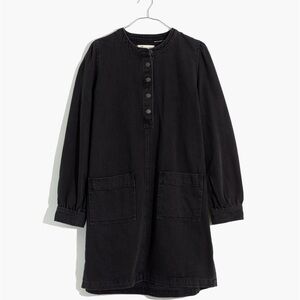 Madewell Patch Pocket Shirt Dress Black Denim